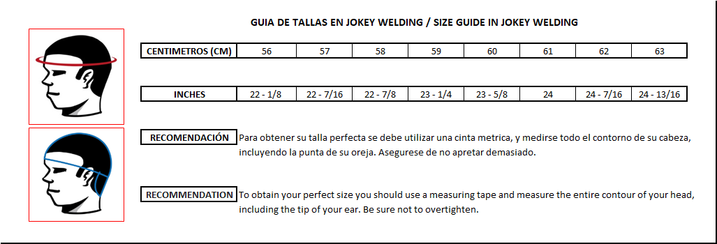 GUIA DE TALLA JOKEY ESTANDAR